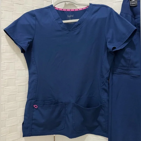 Navy Blue Jogger Pants Scrub Set - Picture 2 of 6